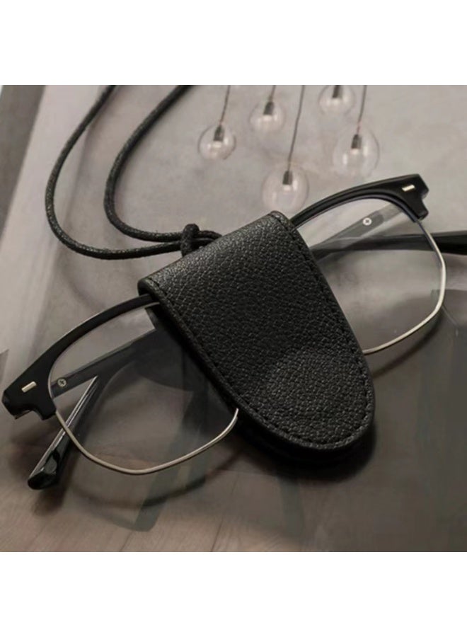 Magnetic Glasses Holder Necklace, Hands-Free Eyewear Holder Lanyard for Sunglasses & Reading Glasses, PU Leather Pendant, Retainer Eyeglass Hanger - Image 3